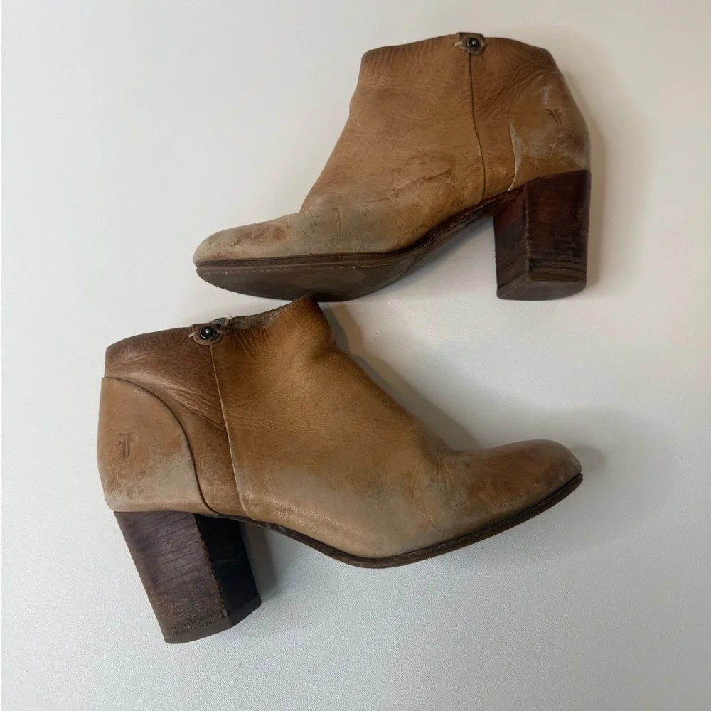 FRYE Ciera Shootie Brown Leather Ankle Booties Size 7